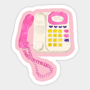 Barbie Answering Machine Phone Sticker
